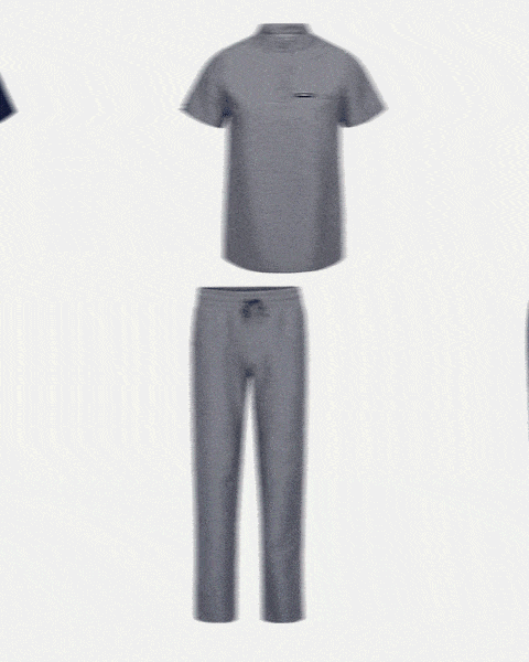 Images of scrub tops and scrub pants alternating left and right to form a scrub set. - Women Nav Tile